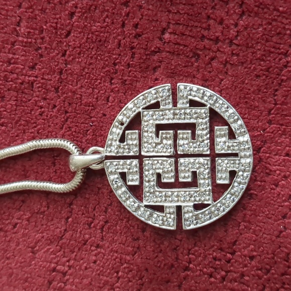 Sterling silver and diamond necklace - Picture 3 of 4